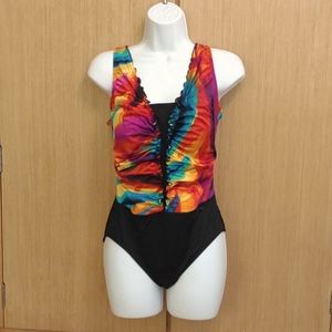 NWT Inches Away SZ 8 Multi Color One Piece Suit.